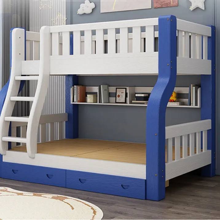 Двухъярусная складная детская кровать мебель для спальни двухэтажный роскошный каркас из массива дерева с горкой хранения двухъярусная