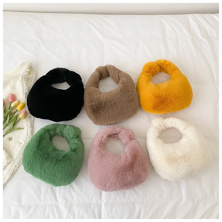OLAF New Products 2023 Unique Fur Fluffy Plush Hobo Handbags For Women Luxury Designer Handbags Famous Brands Purses And Handbag