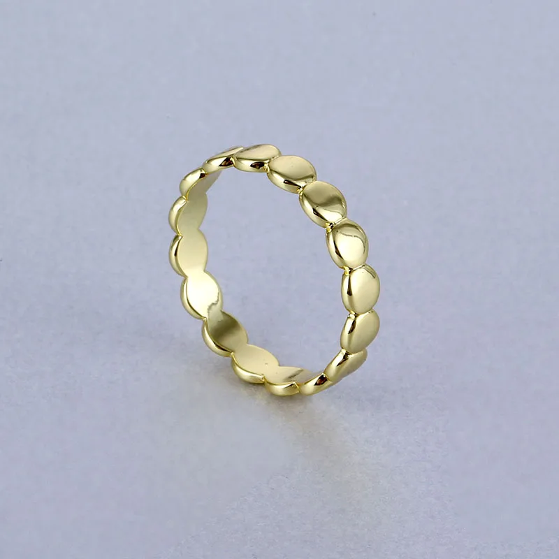 Fine Jewelry 18K Gold Plated Wholesale 925 Sterling Silver Metal Dot and Phase Ring For Women