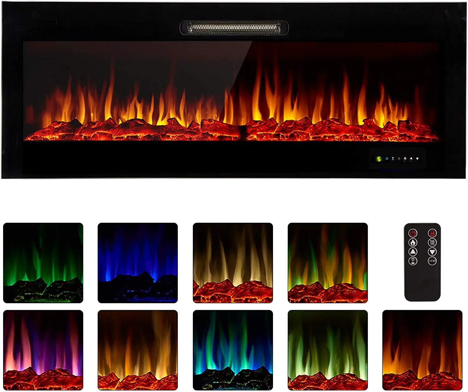 9 Flame Colors Wall Mount Fire Place Decorative Fake Flame Electric Fireplace Wall Fireplaces Electric Fireplace