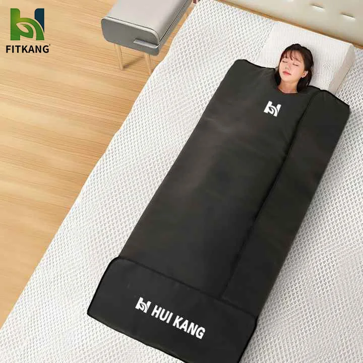 Portable Far Infrared Sauna Blanket Sweat Steam Black Sauna Infrared Blanket With Zipper For Deep Detox