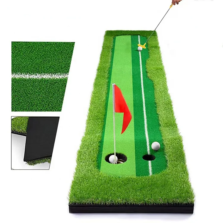 Indoor Golf Course Putting Practice Set Home Office Practice Blanket Two-color Ball Track Push Rod Exerciser