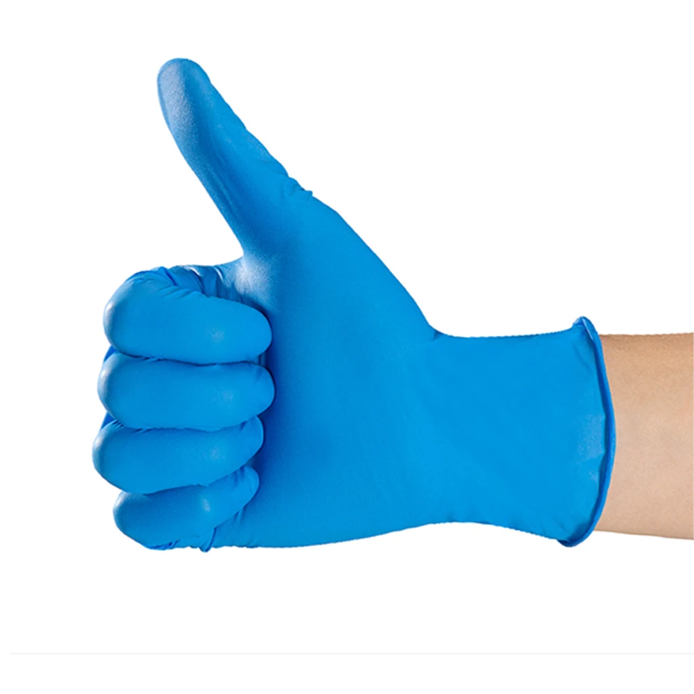 High Quality Blue Nitrile Glove Laboratory Chemical Resistant Powder-free AQL 1.5 Disposable 9 Inch 3.5 Mil Blue Nitrile Glove