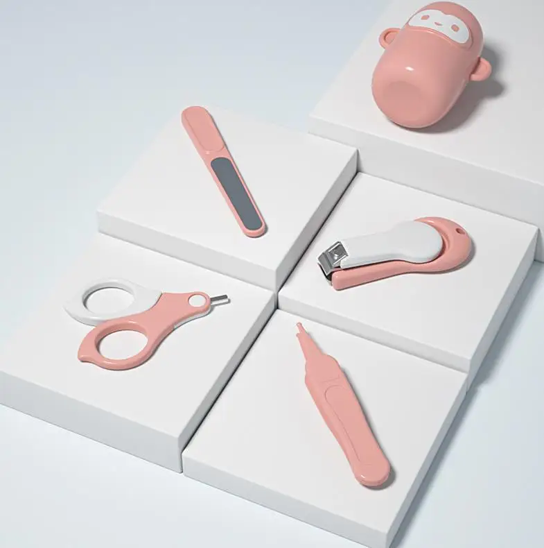 
Fashion Cartoon Newborn Baby Care Sets Safety Nail Scissors Tweezers Baby Supplies Kit 