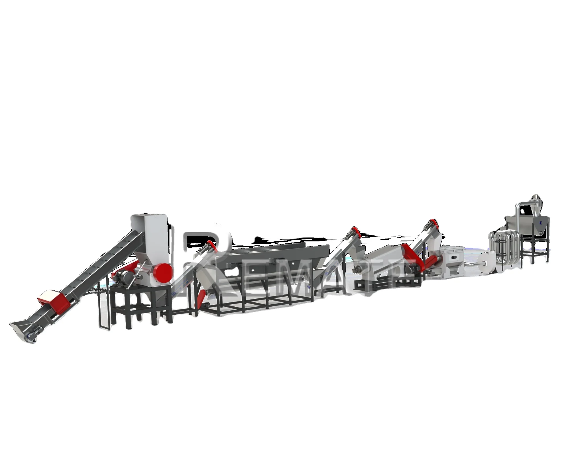 300kg  HDPE fishing line washing line fully automatic plastic recycling machine from remate