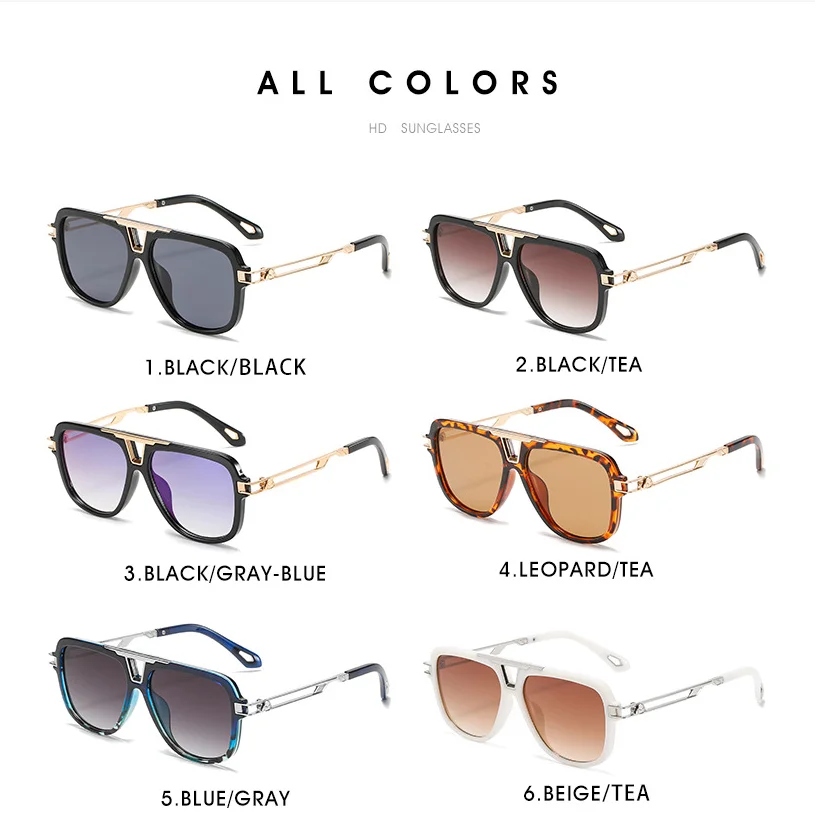 Оптовая продажа дешевые очки с логотипом под заказ для вождения подходящие по цвету uv400 мужские солнцезащитные двойным мостом в металлической оправе квадратные поляризованные