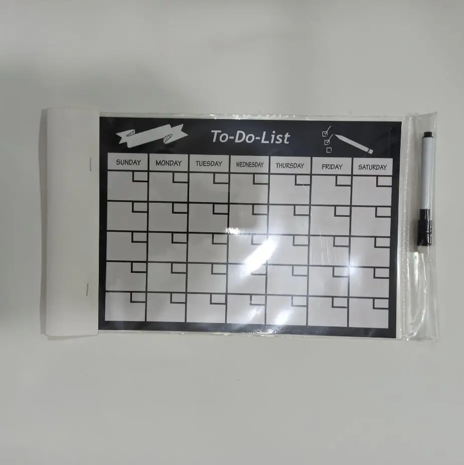 BSCI Magnetic refrigerator dry erase menu chalkboard for kitchen fridge weekly meel planner grocery shopping list notepad colorf