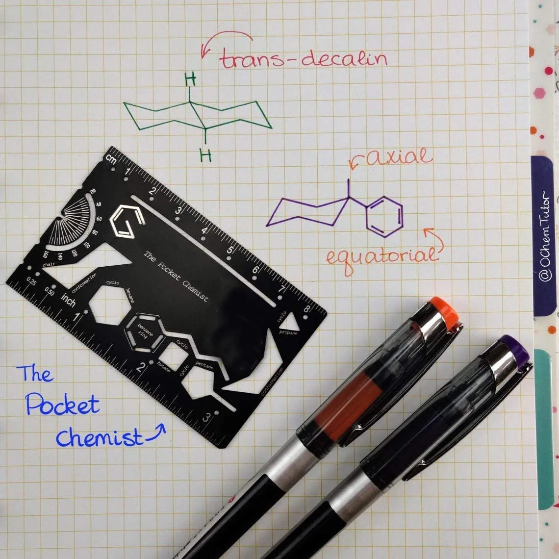 The Pocket Chemist Exam Edition Organic Chemistry Stencil Drawing Template card