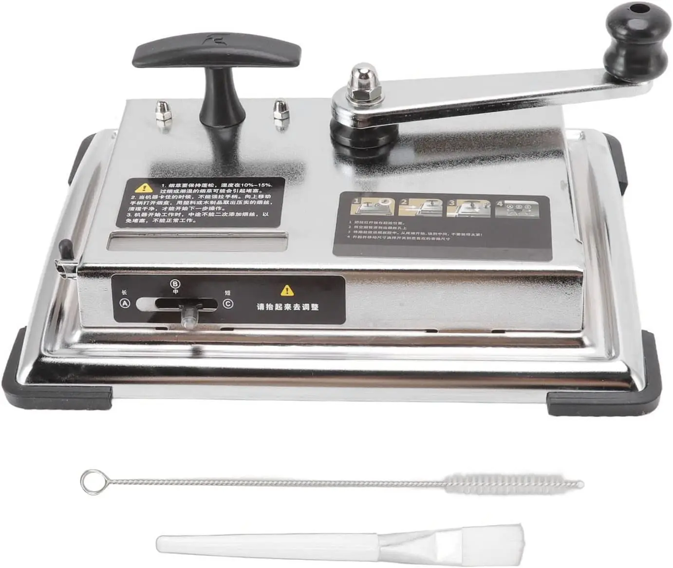 Cigarette Rolling Machine, Bidirectional Tobacco Injector Machine Stability Non Slip Base Eco Friendly for Home (Silver 8mm/0.31