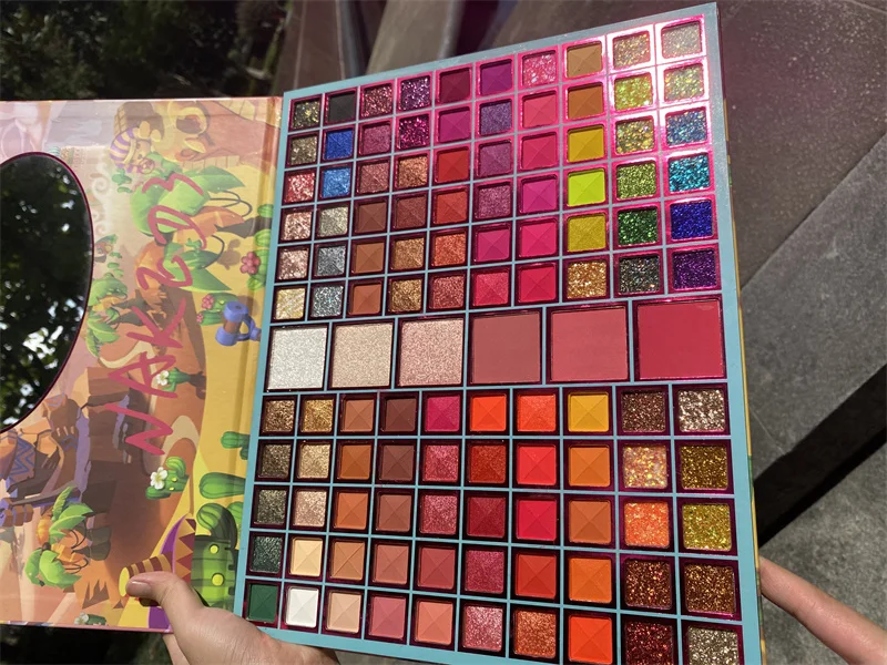 New huda hot sell 99 color  palette professional eyeshadow beauty makeup cosmetics custom logo