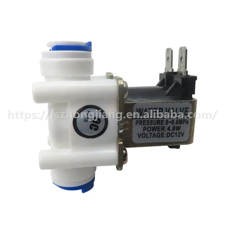 SEA ZJFPDJ-07 Plastic Solenoid Valve DC12V  Normal Closed 3/8 Hose Pipe Quick Connection RO Water Dispenser Inlet Valve