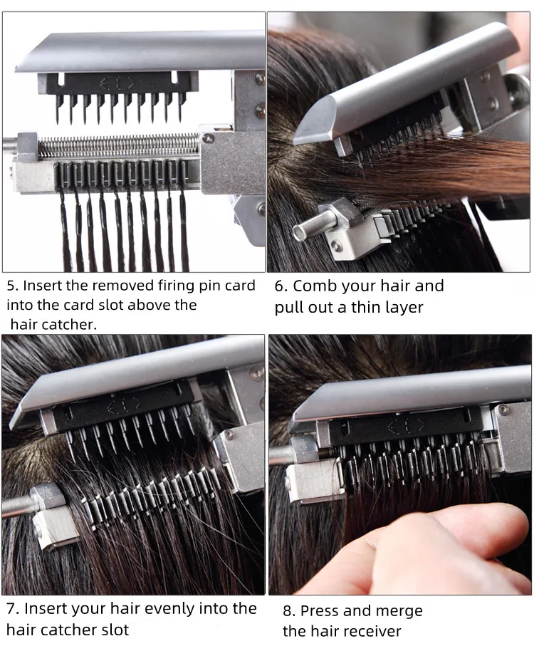 Portable generation keratin microlink kit hair installation machine 6d of hair extension tools