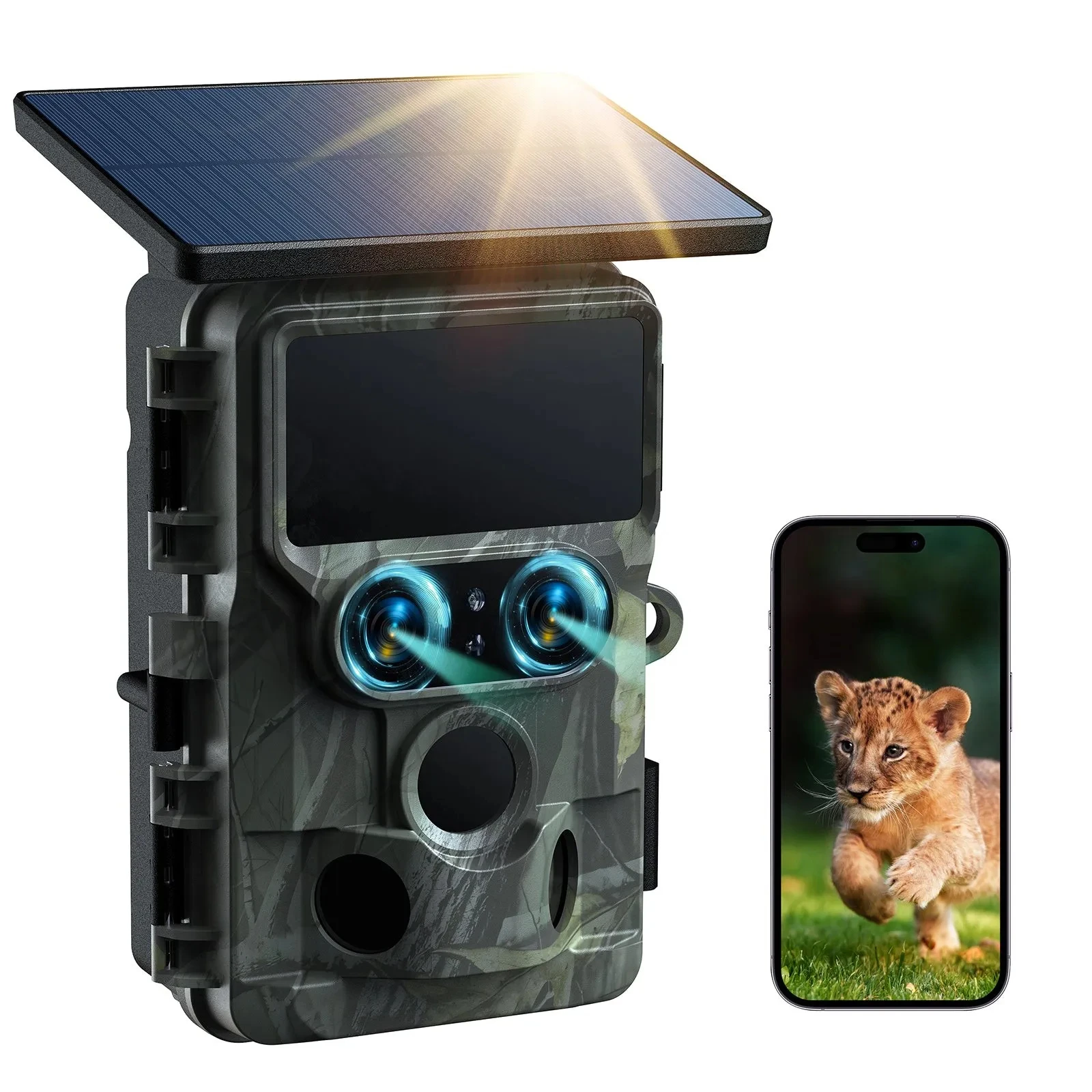 60MP Outdoor forest Deer Hunting Camera 4K wifi solar Game Hunting Trail Camera Solar 4g Camera