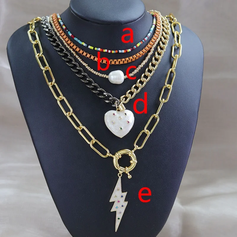 Fashion cyberpunk style combination necklace, hiphop master jewelry