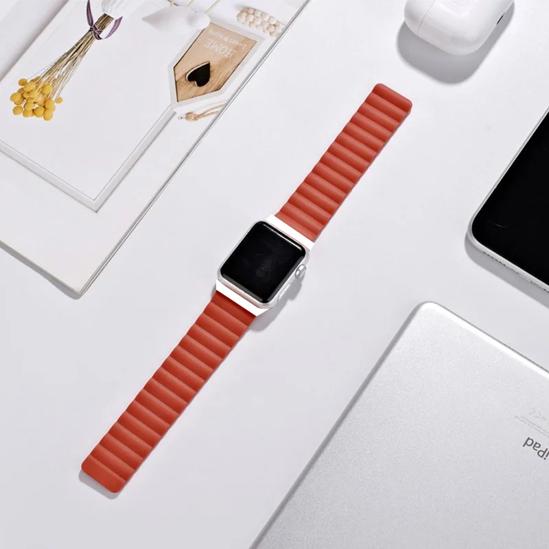  Ремешок для Apple Watch силиконовый сменный магнитный ремешок регулируемая резиновая Магнитная застежка iwatch series
