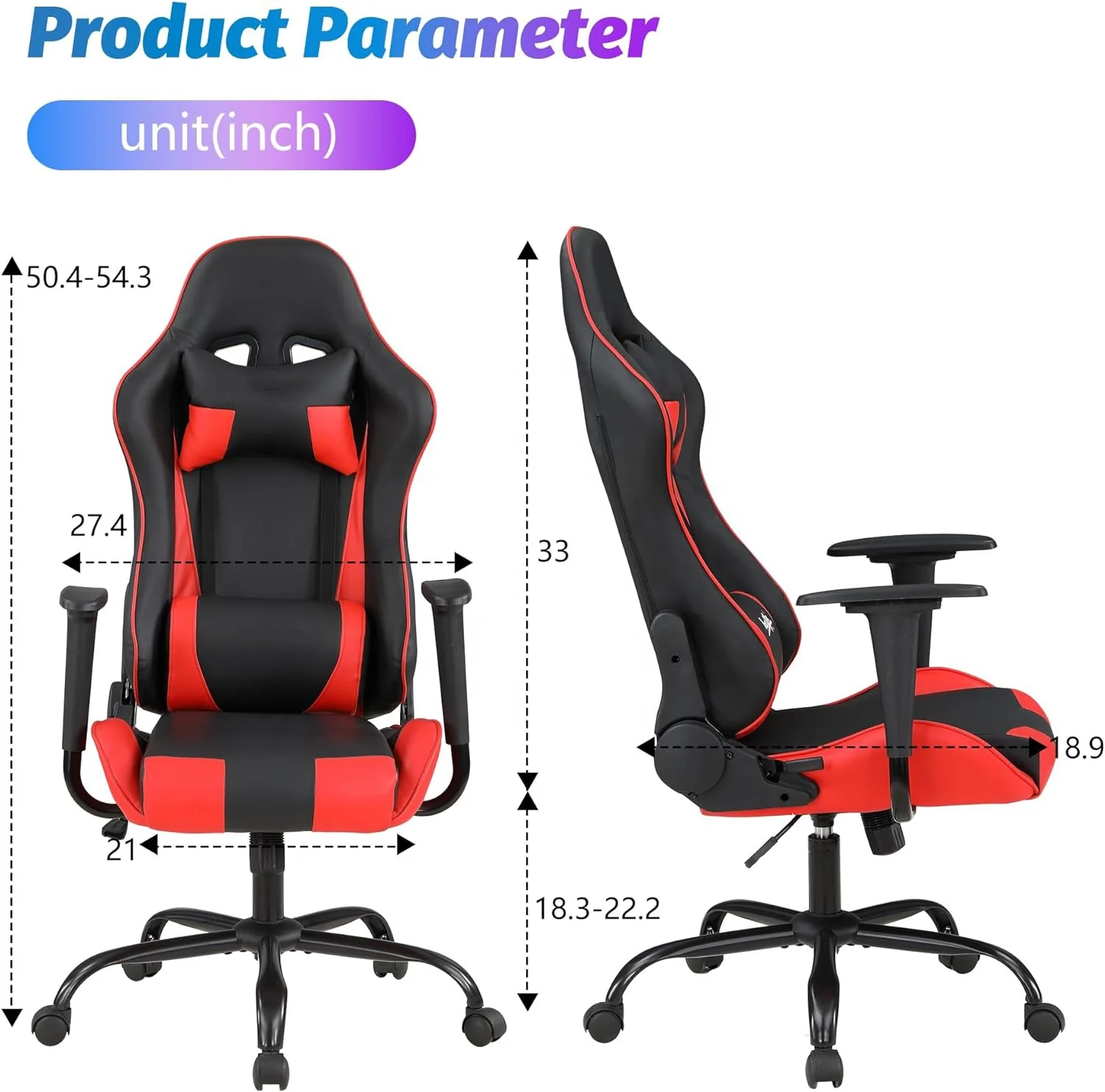 highest quality pvc blue Colombia 2024 cadeira gamer custom logo adjustable recliner office anji gaming chair red black