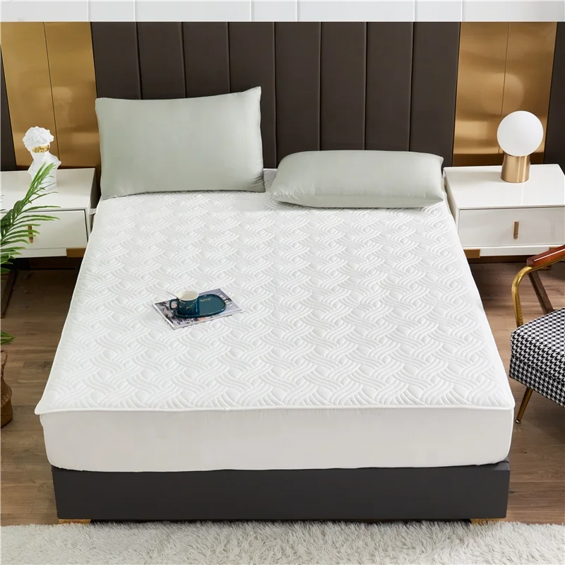 Factory wholesales  high quality bamboo terry customized queen size mattress protector