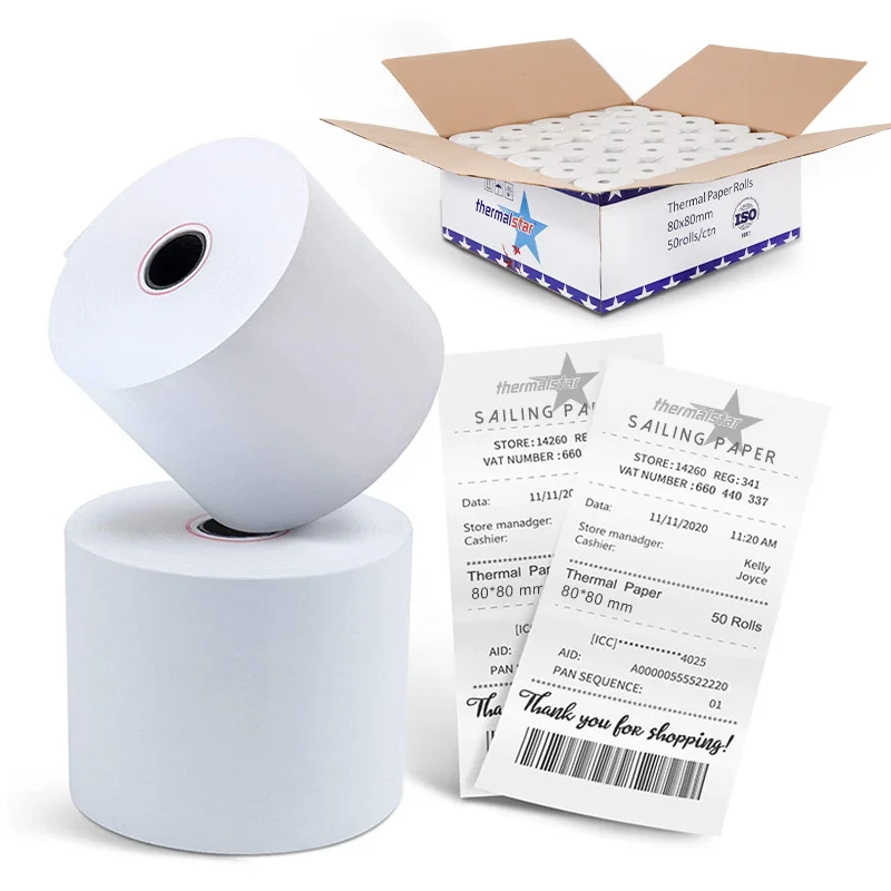 Atm Pos Till Roll Blank Paper High Quality Cash Register 80Mm Waterproof Thermal Paper Roll For Sale