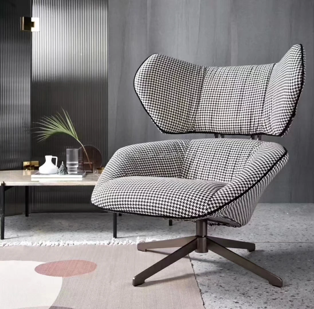 
Italy New Design Living Room Grey Velvet High Back Chair Luxury Comfortable Fabric Leisure Chair Modern Quality Recliner Chair 