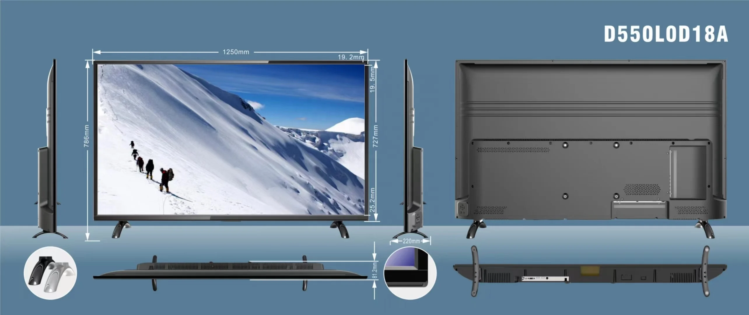 Android Wi-Fi TV 55 inches pulgada Pantalla plana 4K HD smart TV 55 inches flat screen TV