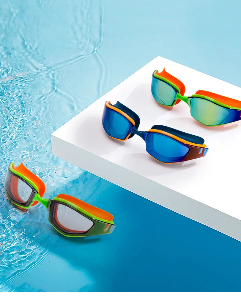 Guangzhou oem summer clear anti fog safety silicone swimming goggles glasses
