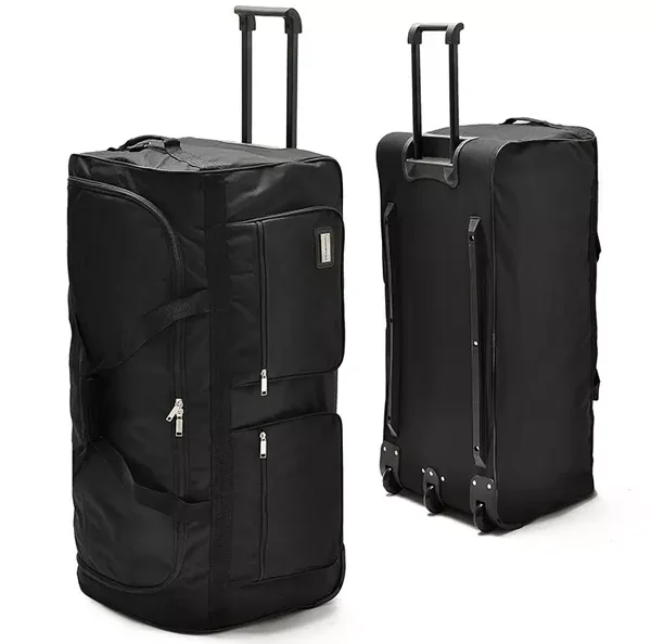 Custom Wholesale Black Foldable Luggage Bag Travel Trolley Bags With Wheel