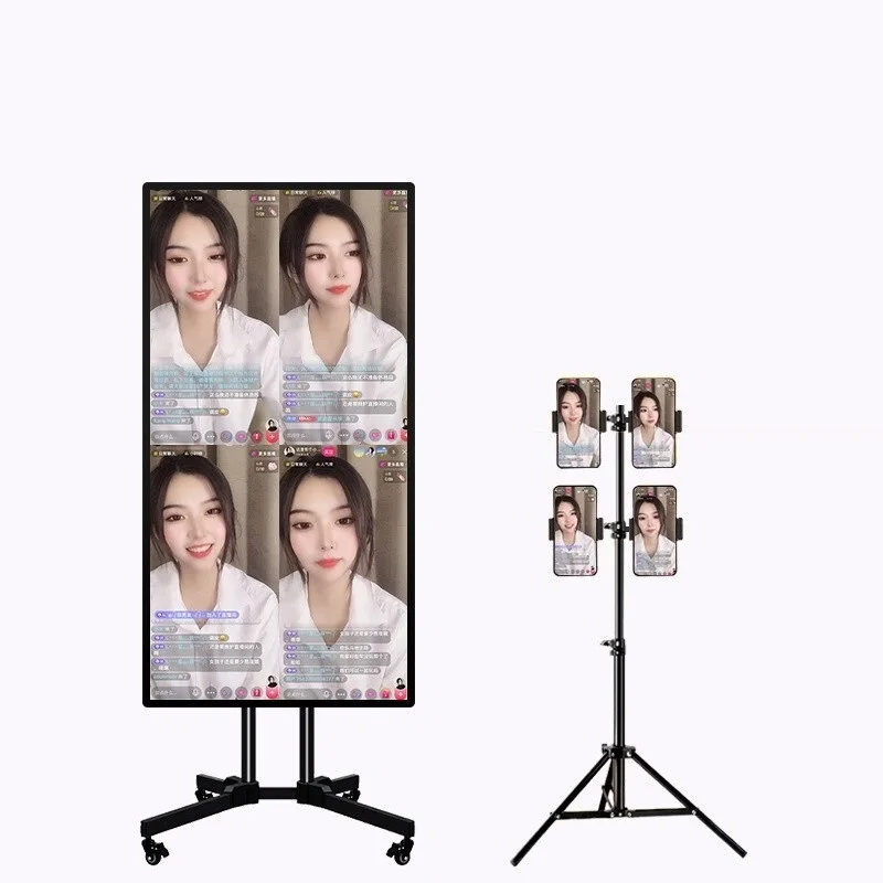 32 43 50 55 65 inch Facebook fan interactive wireless big screen video streaming stand live broadcast equipment