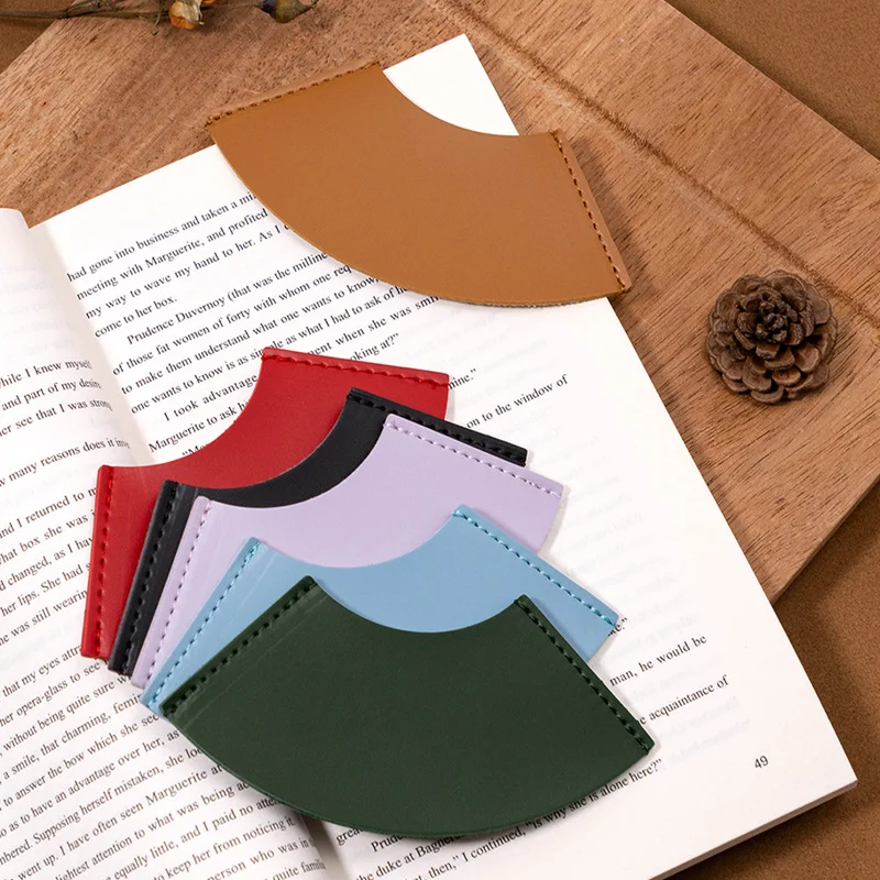 Ready to Ship Semicircle PU leather Bookmark for Men Women Book Lover Gifts for Reader Bookmarks Gift
