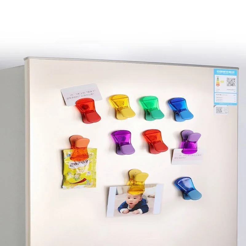 Custom Wholesale Plastic U Shape Large Office Fridge Magnet Bag Clip Magnetic Memo Clip