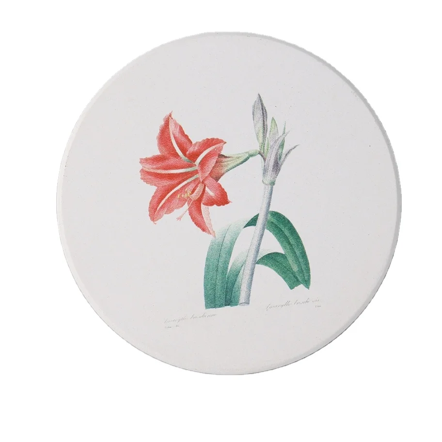 Christmas Present Custom Pattern Plain Ceramic Absorbent Coaster with Cork Base