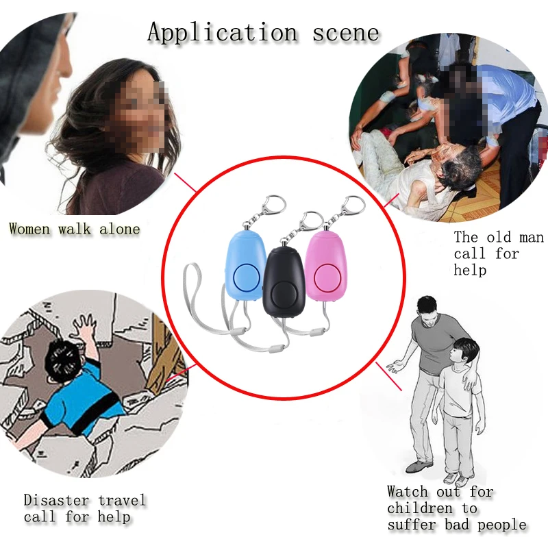 Personal Alarm Keychain Personal Alarms Women LED Carabiner Safety Self Defense