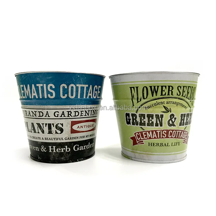 Wholesale Custom bucket Beach toy  Conical  Theater rice bubble popcorn Small ice bucket   tin box
