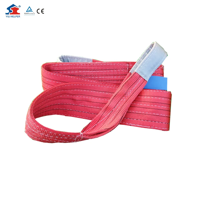 Manufacturer 5 ton  polyester flat lifting belt webbing sling eye to eye webbing sling
