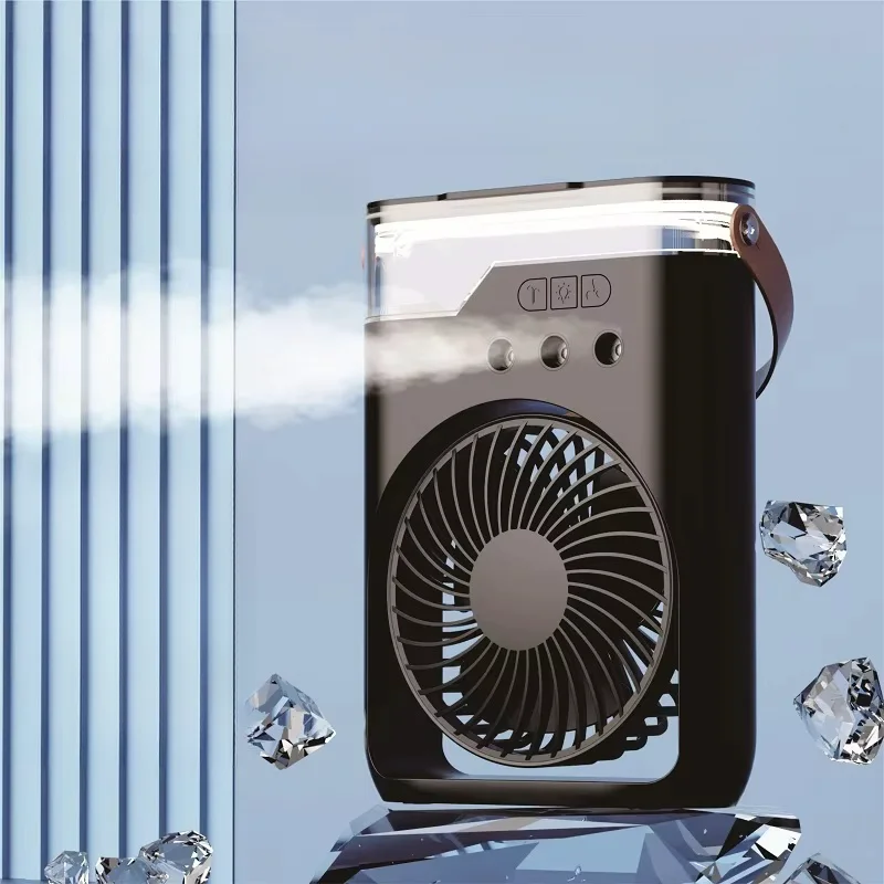 Tabletop Humidifying Fan Mini Usb Rechargeable Hand Held Portable Cooling Humidifier Fan With 1200Mah Battery