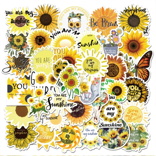  50 шт. подсолнечника с принтом «you are my sunshine наклейки ПВХ наклейка для скрапбукинга 