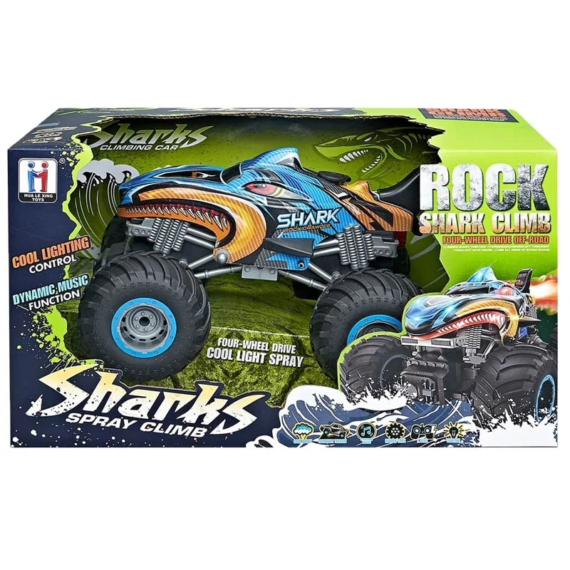 Boys Spray RC shark spray Car With Music Lights 360 Degree Stunt Rotation Kids Outdoor Toys RC Car
