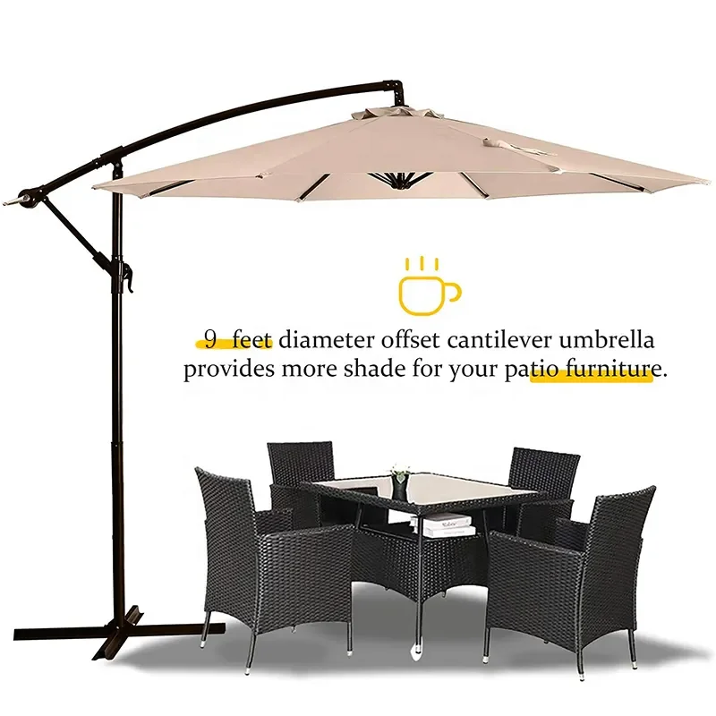Custom Electric Large Parasol Waterproof Restaurant Cafe Villa Hotel Resort Motorised Outdoor Garden Patio Umbrellas With LED