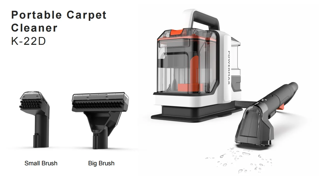 Custom OEM 450w Sofa Bed Cleaning Machine Wired Handheld Lightweight Carpet Cleaner Spot Cleaner