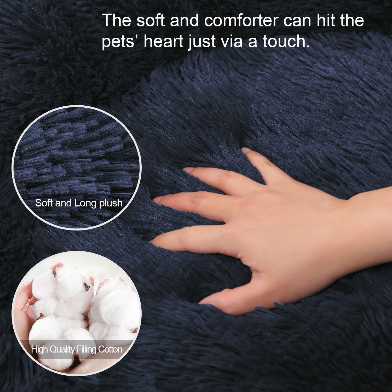  Guavatech Popular Faux Fur Fluffy Dog Bed Amazon Supplier Round