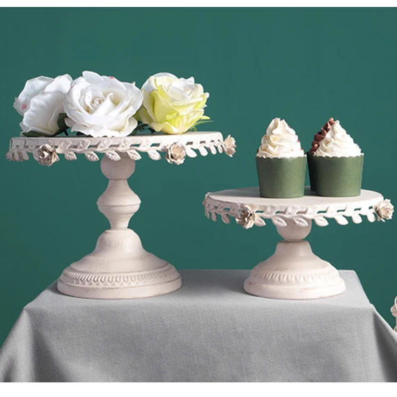 European antique white wooden dessert table decoration pieces forest wedding display shelf cake table delicate tea rest tray