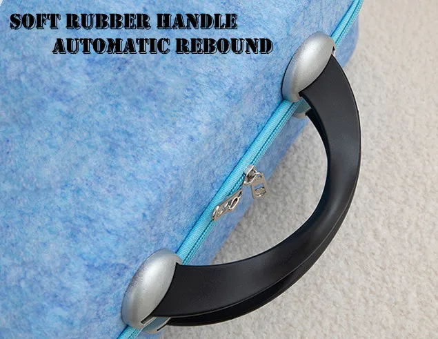 Lightweight Multifunctional Brown Felt Luggage Box Home Storage Organizer Bin with Ergonomic Rubber Handle for Closet