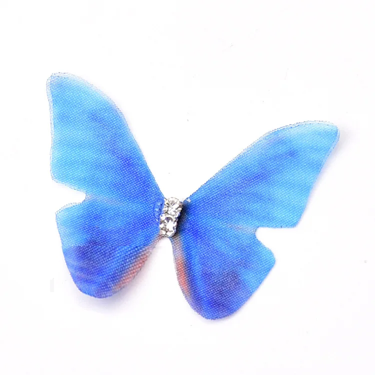 4CM Width Colorful Rhinestones Printed Tulle Butterfly DIY Garment Wedding Dress Hair Accessories Sewing Material Lace Trim