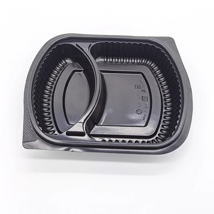 Cheap price eco-friendly plastic restaurant storage food box 2 compartment disposable plastic food containers