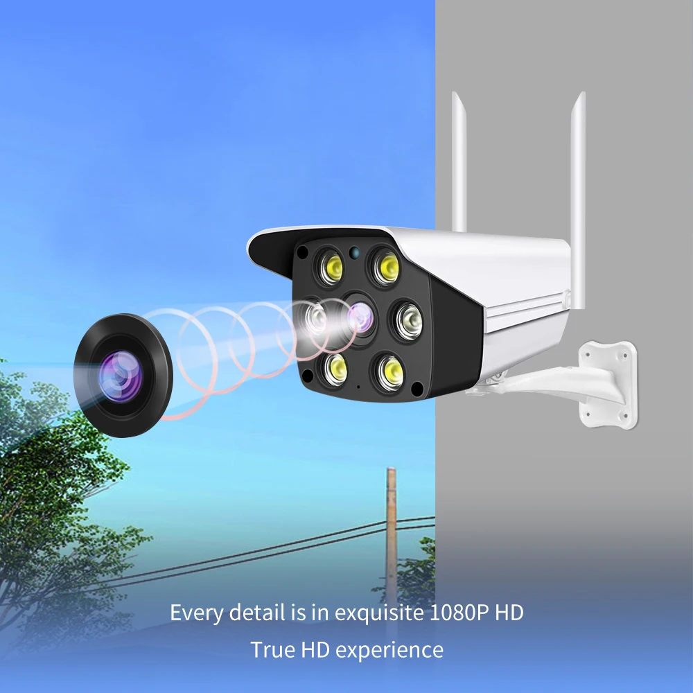 Original Factory V380 Wifi Camera Dual Light 6 LED Hd 3MP Outdoor Camera Network Bullet Surveillance CCTV IP Camera
