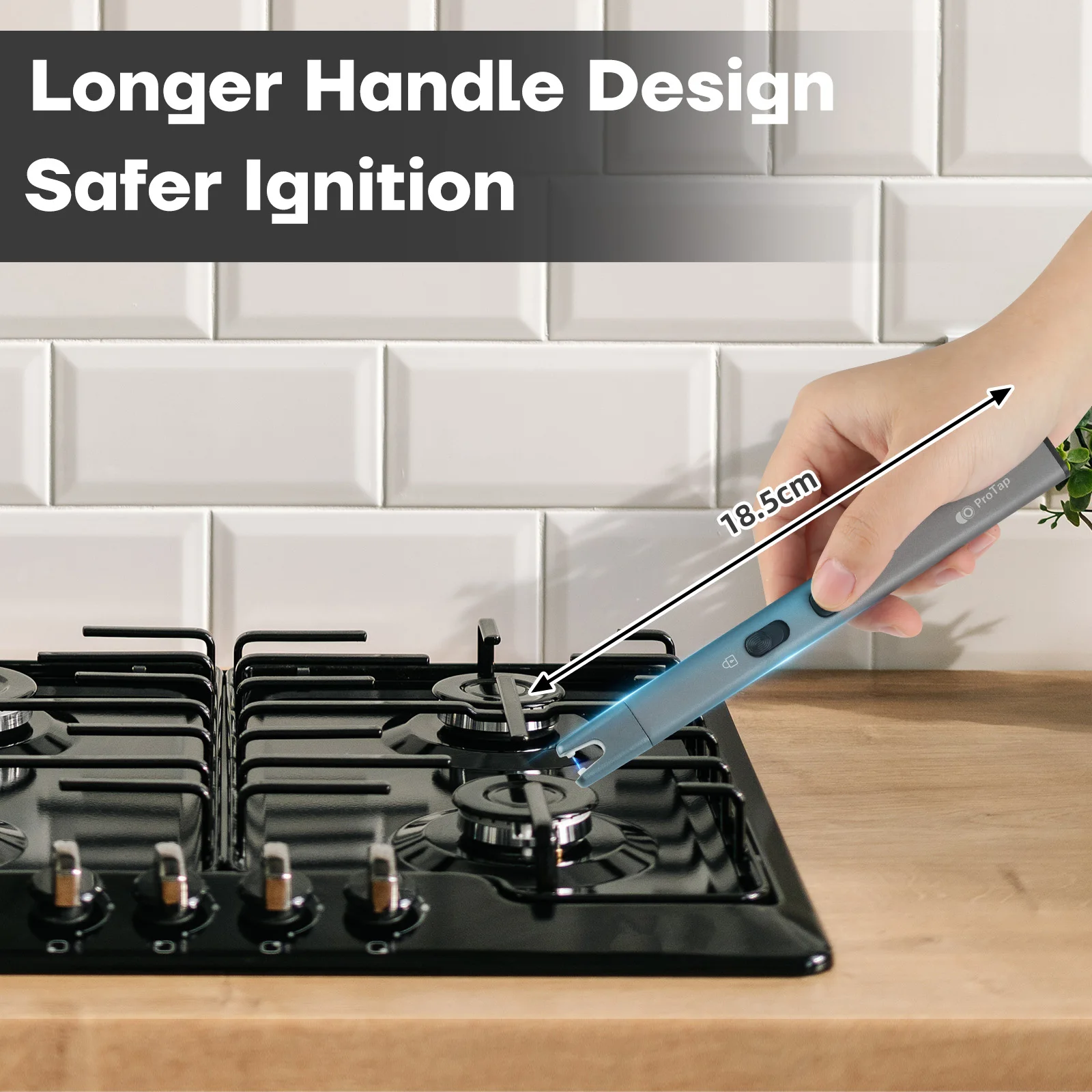 Protap Plasma Ignition Pen Rechargeable Lighter Windproof Flameless Kitchen Lighters Extended Handle for Candle