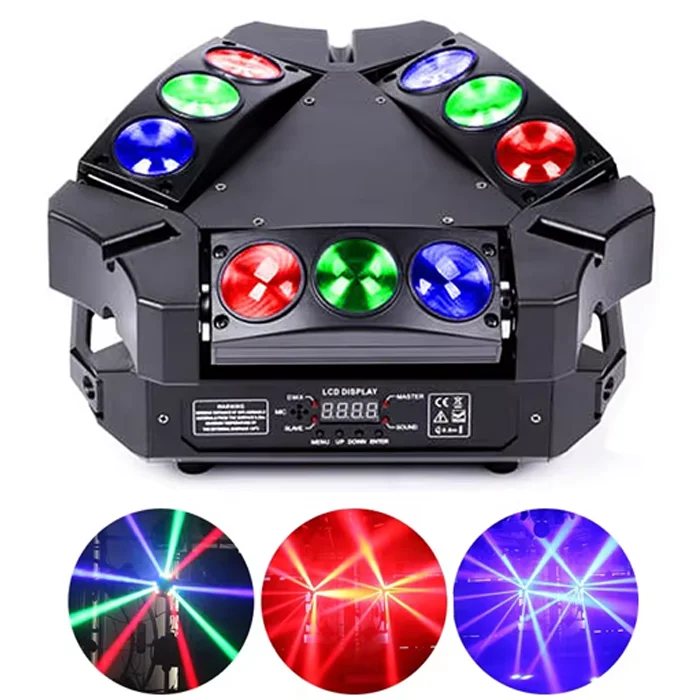 Мини-светодиод 9x10 Вт светильник-паук RGBW DMX512 светодиодный световой луч с движущейся головкой для DJ Disco Bar KTV сценическое освещение