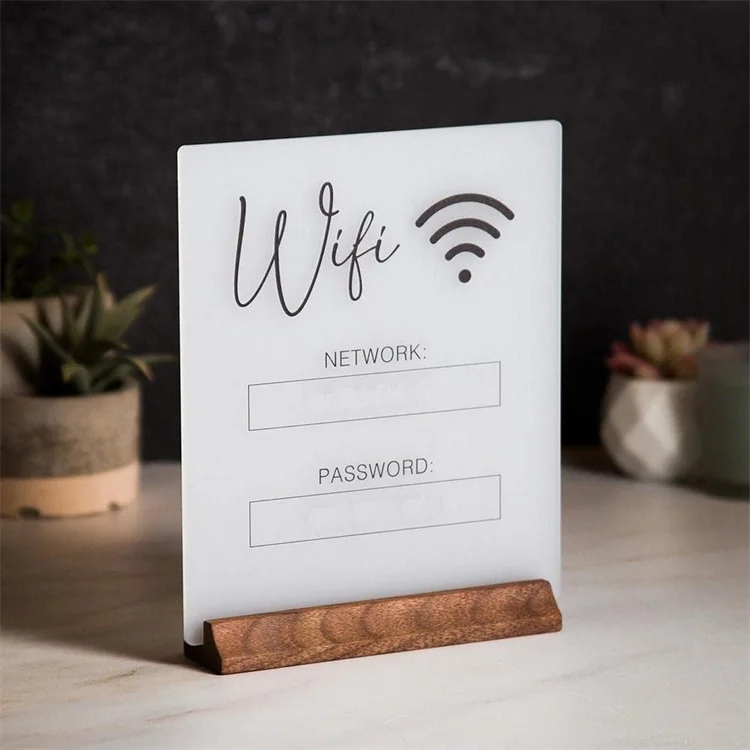 Acrylic Home Desktop Logo Wifi Password Board Can Dry Wipe Home Business Guest Office Supplies