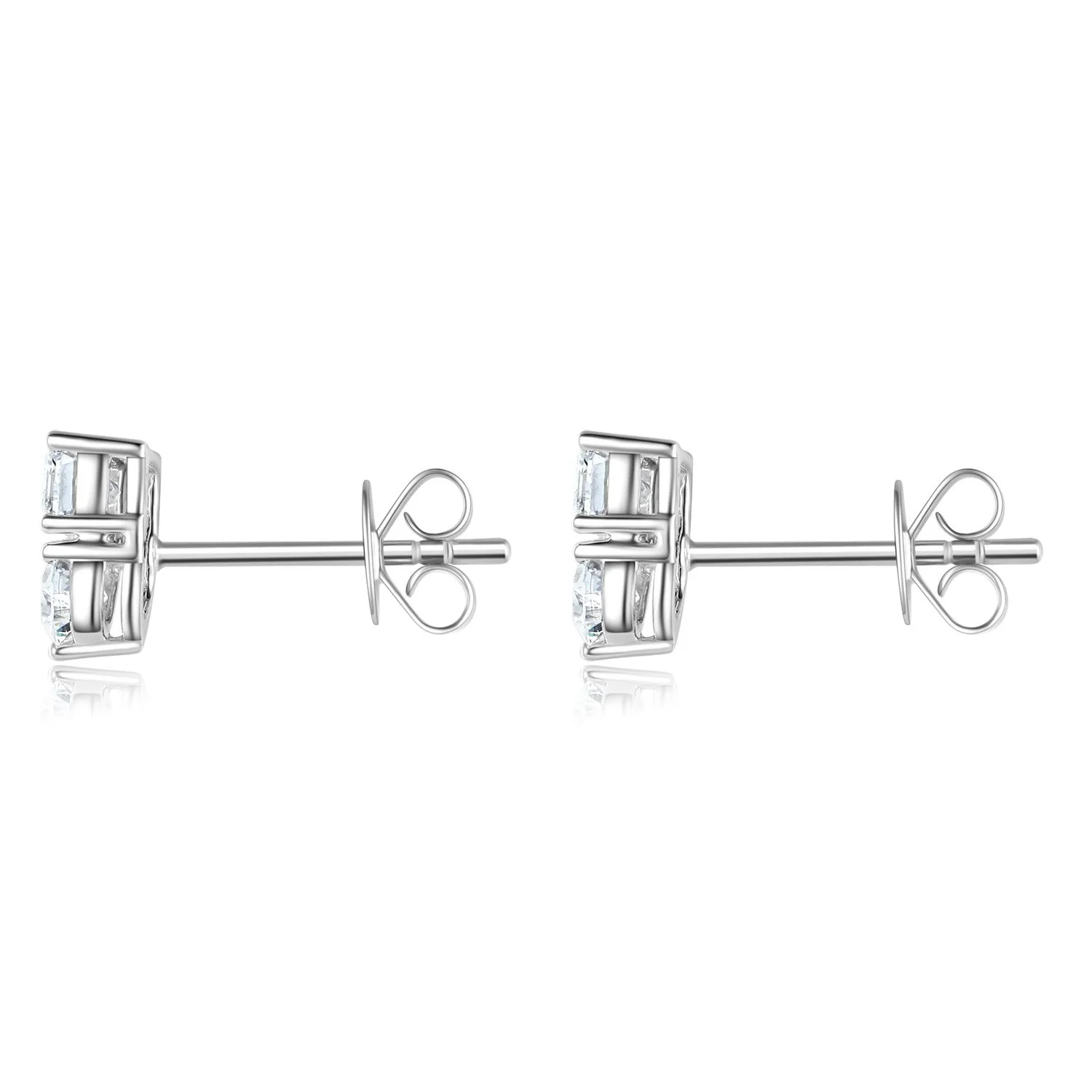 Hot Top Selling 18K White Gold Yellow Gold Plated Lab Diamond Stud Earrings CVD HPHT Pear & Emerald Cut Stud Earrings