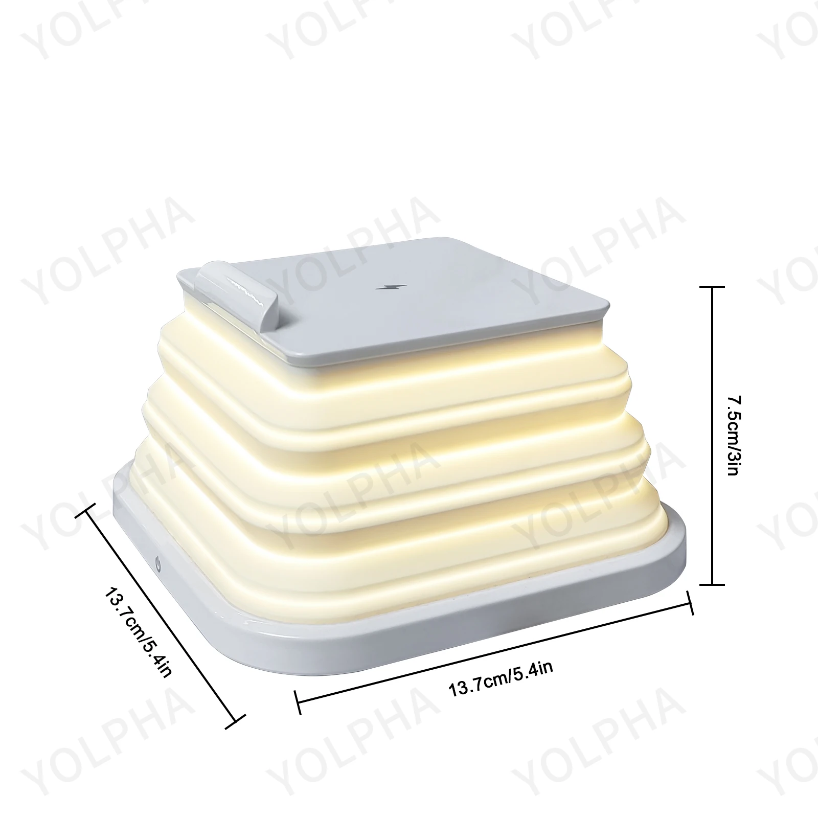 Foldable Moonlight Bedside Night Light Color-changing Touch Button Wireless Charger for IPhone Samsung Room Decoration Desk Lamp