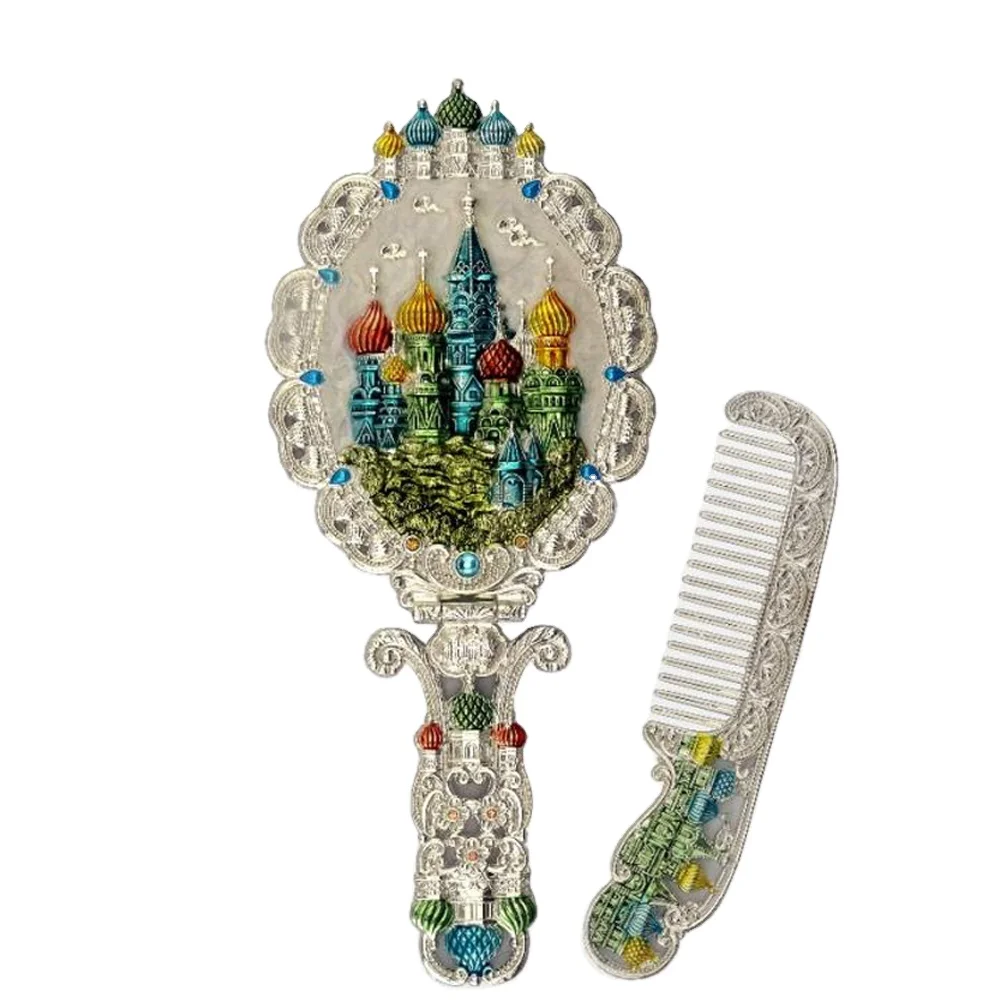 
European style oval antique makeup mirror vintage custom handheld mirror set 